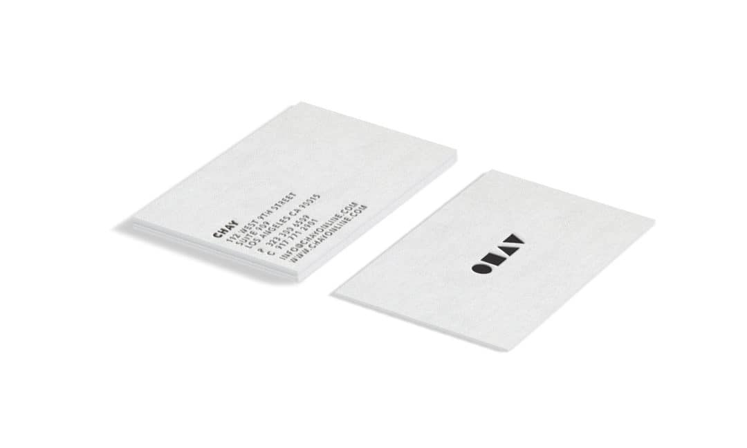 chay-card CHAY boutique business card design — brand identity collateral