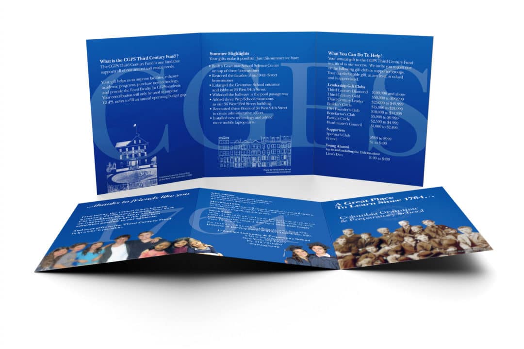 cgps-thirdcentury-3 Columbia Grammar 2013 annual campaign design — fundraising brochure
