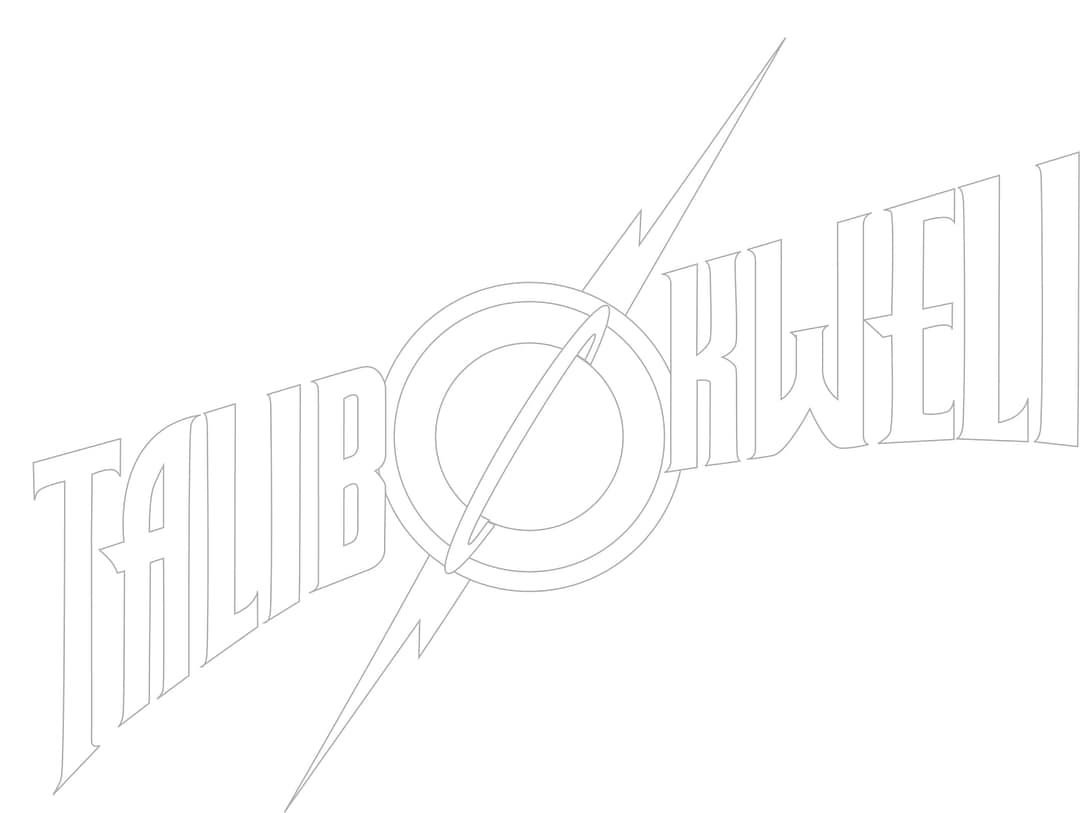 talibkweli-flashGordon-Outline Talib Kweli Flash Gordon single cover outline artwork — styled after 1980 film typography