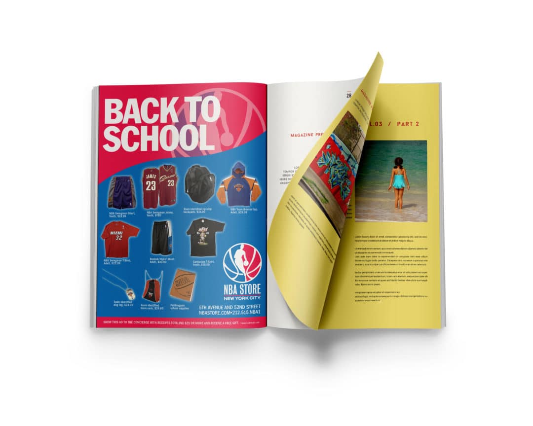 NBA Store Back to School advertising campaign — retail ad design by Sam Wilson NYC