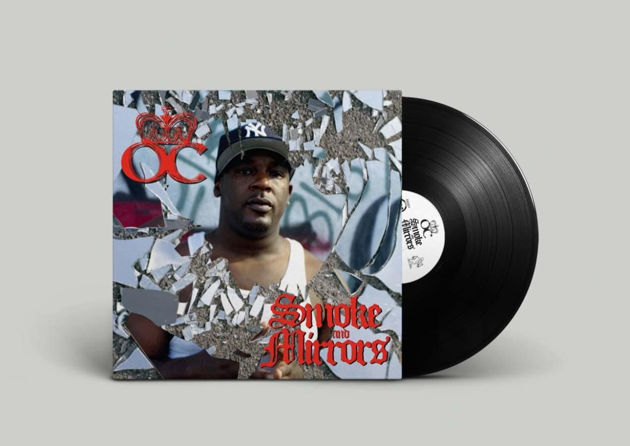 oc-smoke&mirrors-lp OC 'Smoke and Mirrors' vinyl LP artwork — fifth album design for D.I.T.C. legend