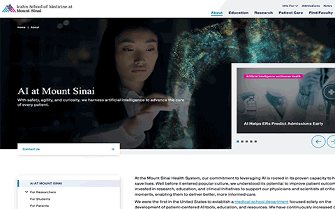 All Work 1 Mount Sinai Health System website design — award-winning UX/UI by Sam Wilson Creative Director NYC