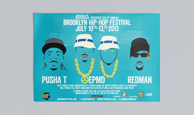 All Work 11 Brooklyn Hip-Hop Festival artist illustrated portrait design of EPMD
