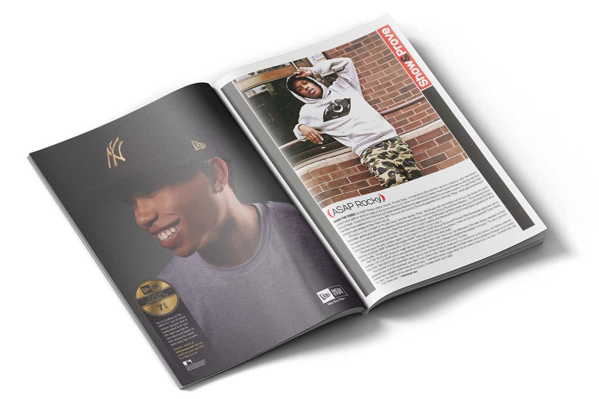 new-era-59fifty-cap-ad New Era 59FIFTY cap ad in an open magazine