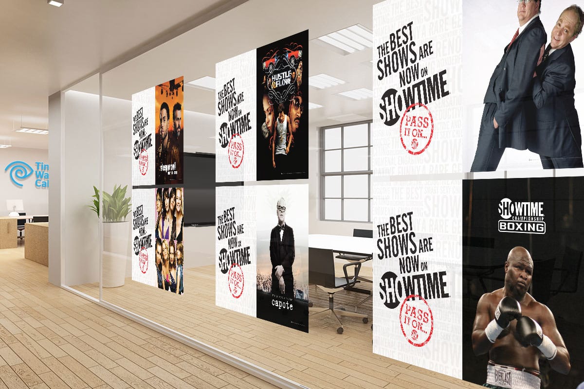 showtime-window-clings Showtime 'The best shows are now on Showtime' window clings on office glass