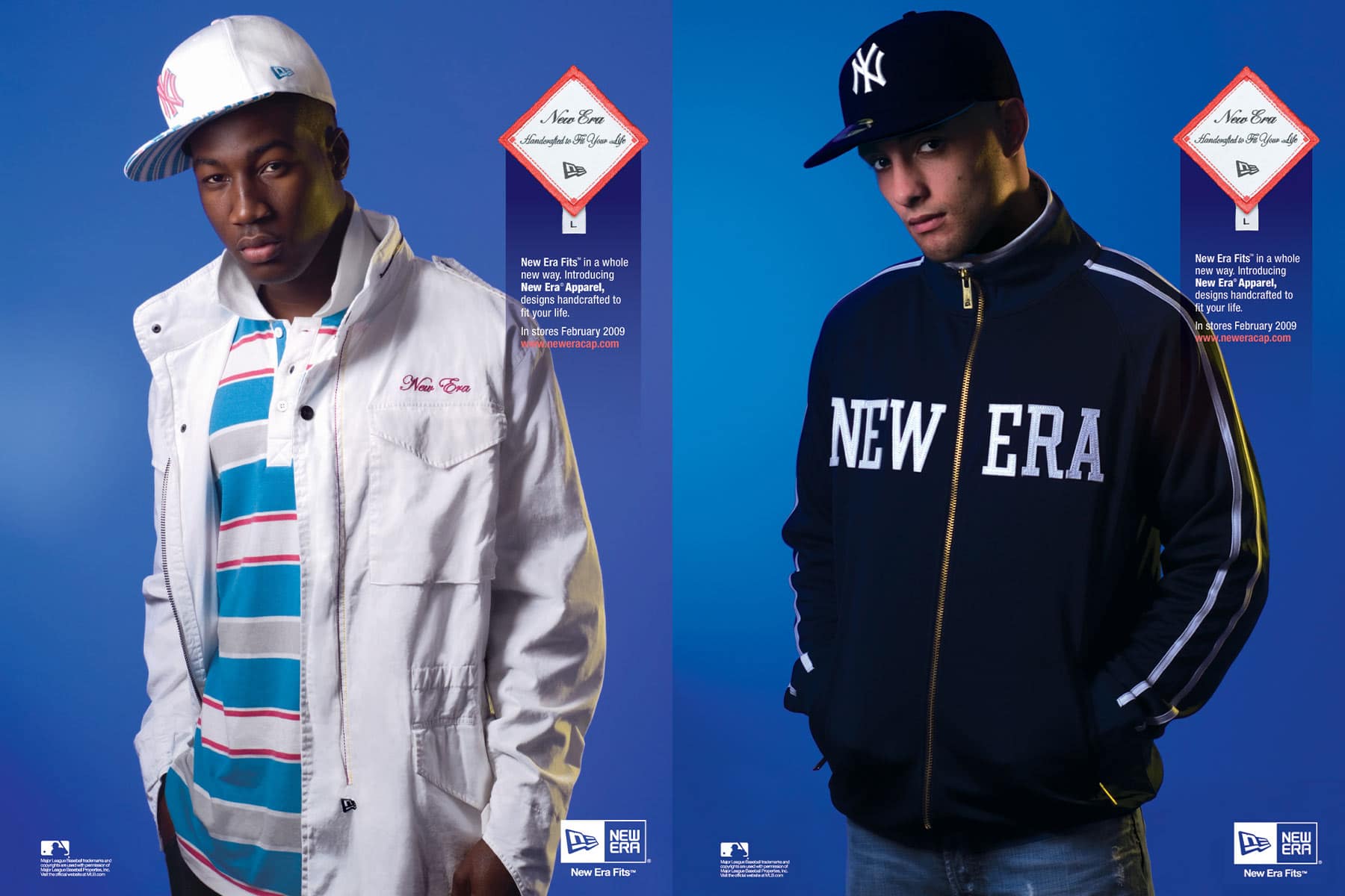 new-era-apparel-ads Two New Era apparel ads with young men in jackets and caps