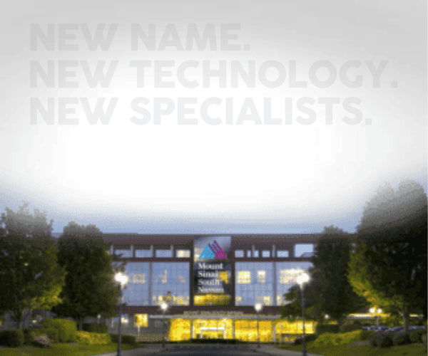 Mount sinai south nassau animated ad Mount Sinai South Nassau animated display ad: 'New name. New technology. New specialists.'